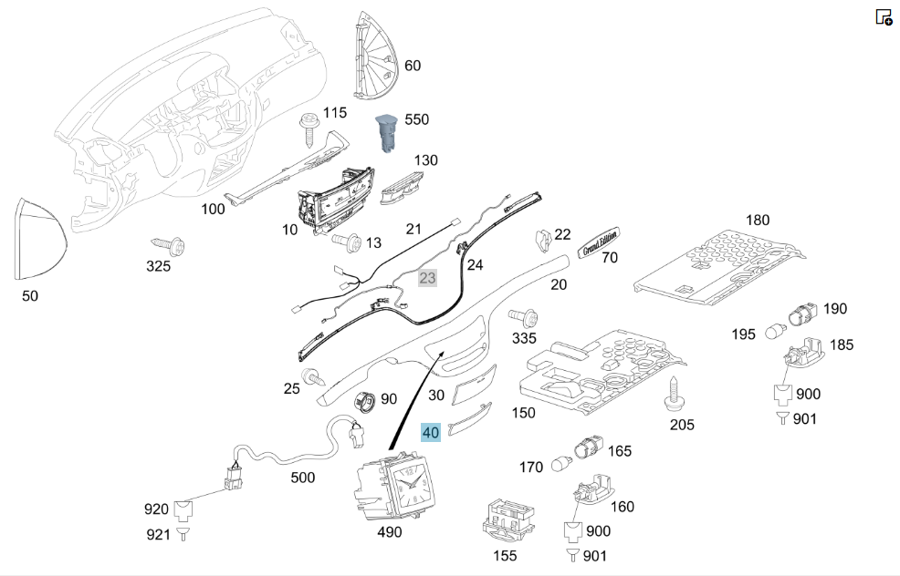 Mercedes-Benz  A2216800578 7J32 Нижня кришка механізму відсіку comand сіра S-class short W221 S-class long V221 Одеса - фото 2