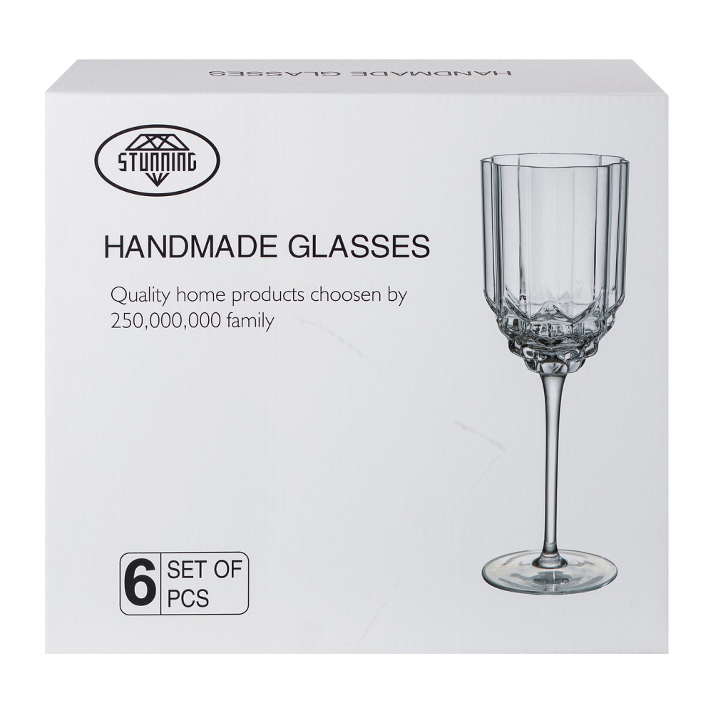 Yiwu Набір з 6 високих келихів з тонкою ніжкою, 450 мл, для вина HP-16-13 Коломия - фото 4