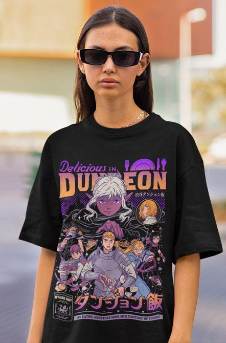 Футболка мужская аниме Сенсхи Сенсхи Фоод Деликиоус оверсайз (S/M/L) Черний AnimeJ1142 Днепр - изображение 4