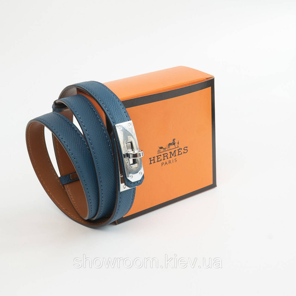 Жіночий ремінь шкіряний Hermes Гермес (280-2) синій Київ - фото 2