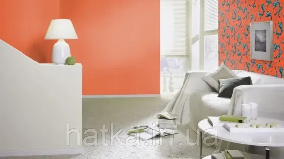 Шпалери вінілові на флізеліні Rasch Clasik 0,53х10 однотонні структурні тонка смужка яскраво жовтогарячі Київ