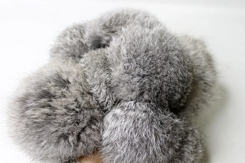 Помпони на дитячу шапку з натурального хутра кролика 7-8 см Шиншила Харків - фото 1