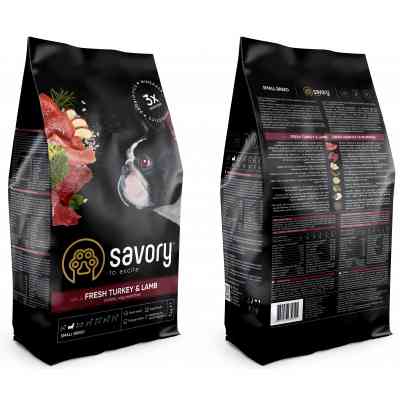Сухий корм для собак Savory Small Breed rich in Fresh Turkey and Lamb 1 кг (4820232630341) Вінниця