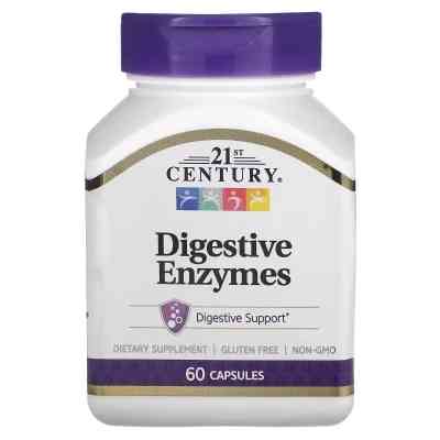 Вітамін 21st Century Травні ферменти, Digestive Enzymes, 60 капсул (CEN-22556) Вінниця