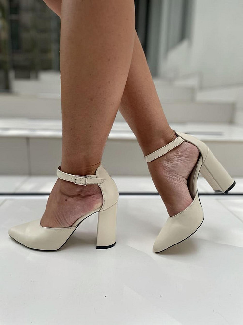 Wright Босоніжки жіночі бежеві WRIGHT 9535 шкіряні / Босоніжки на підборах із закритим носком 3 Коломыя - изображение 6