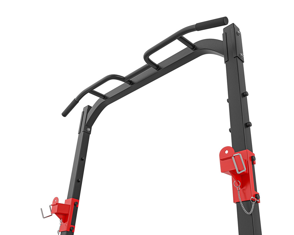 Силова фітнес-станція HS-1014K підлогові турнік і бруси для дому з тримачем для штанги багатофункціональна для всіх типів м'язів Київ - фото 7