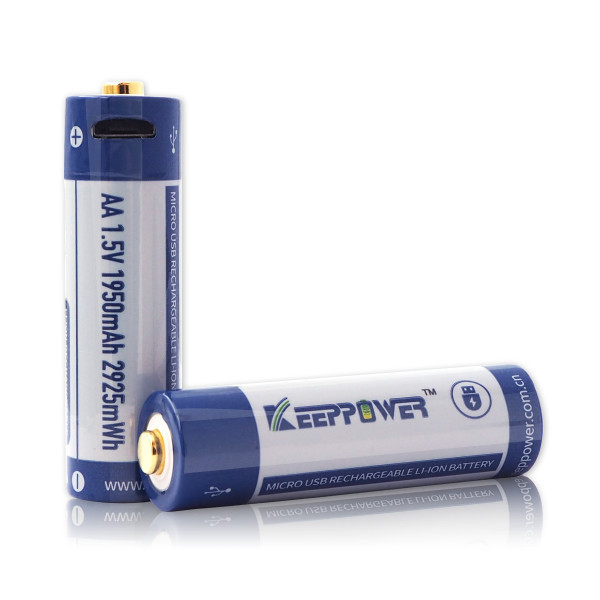 Аккумулятор Keeppower AA 14500 1,5В 1950 mAh с micro USB (Синий с белым) Киев - изображение 2