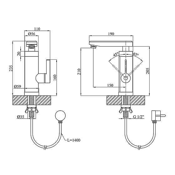 Кухонний кран з електронагрівом Kroner KRM Volt - CW189 з дисплеєм Київ