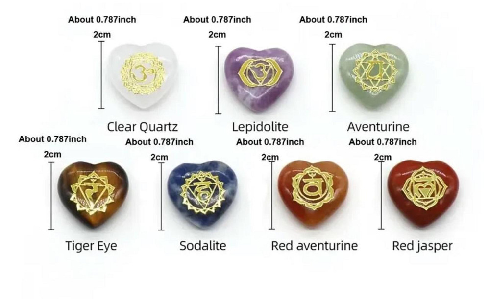 Набор натуральных кристаллов в форме сердца для 7 чакр. Киев - изображение 2