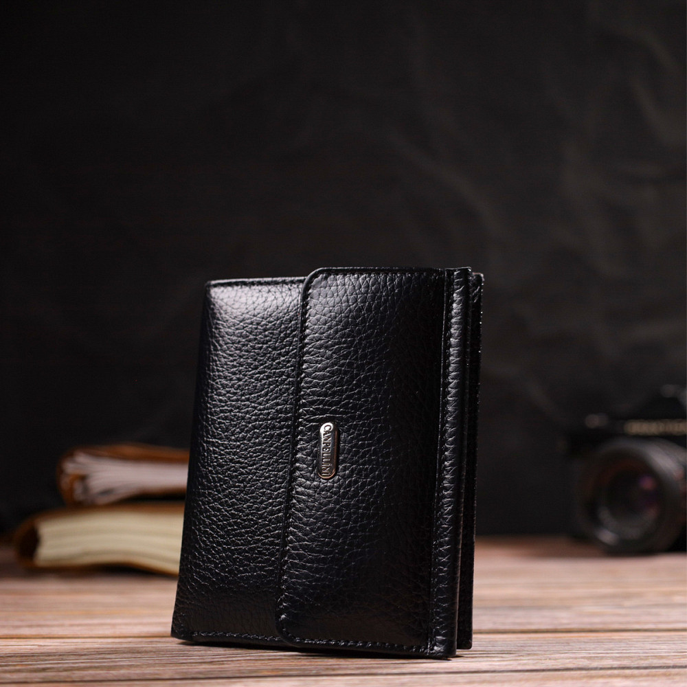 Кошелек для женщин среднего размера из натуральной кожи флотар CANPELLINI 21817 Черный Киев - изображение 7