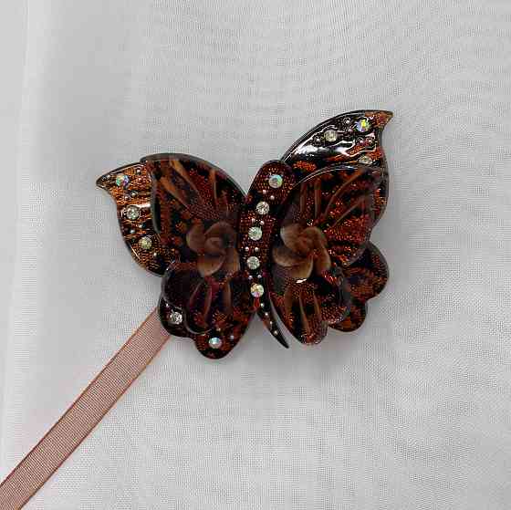 Магніти для штор і гардин Метелик Сьюзі набір 2 шт Теракотовий (81-165) Київ