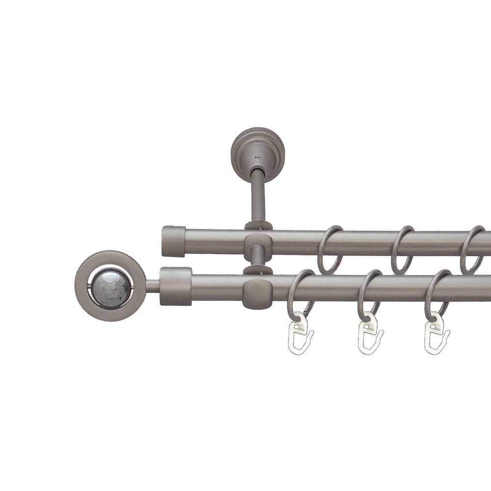 Карниз Orvit Пополо Комбінований металевий дворядний відкритий Сатин 16\16 мм 160 см (6098986) Львов - изображение 1