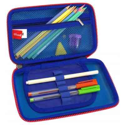 Пенал Cool For School з металевою аплікацією 1 відділення Темно-синій (QT-5795-Blue) Вінниця