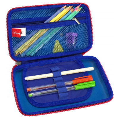 Пенал Cool For School з металевою аплікацією 1 відділення Темно-синій (QT-5795-Blue) Вінниця - фото 2