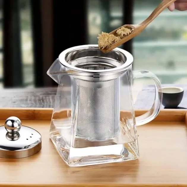 Заварочный чайник Edenberg из боросиликатного стекла с фильтром из нержавейки, термостойкий до 500°C Одесса - изображение 5