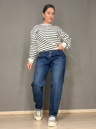 Джинсы женские Ladyn 749 MOM jeans большие размеры резинка на талии по спине стрейчевые синие, синий, 30, 30, 80 см, 108 см Киев - изображение 19