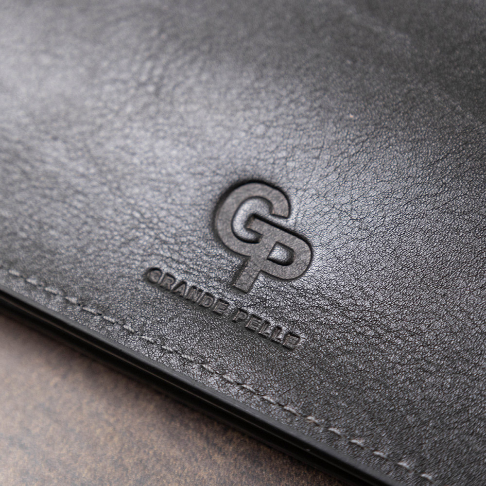 Практичне стильне портмоне унісекс GRANDE PELLE 11558 Чорний Київ - фото 2