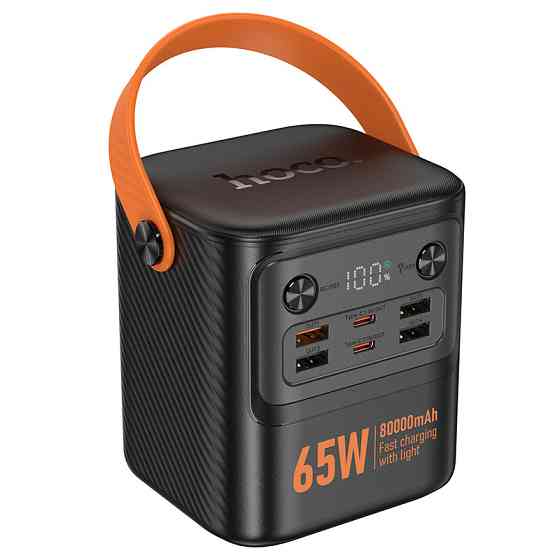 Зовнішній акумулятор HOCO J152 Pro Tough PD65W+light power bank (80000mAh) Black Київ