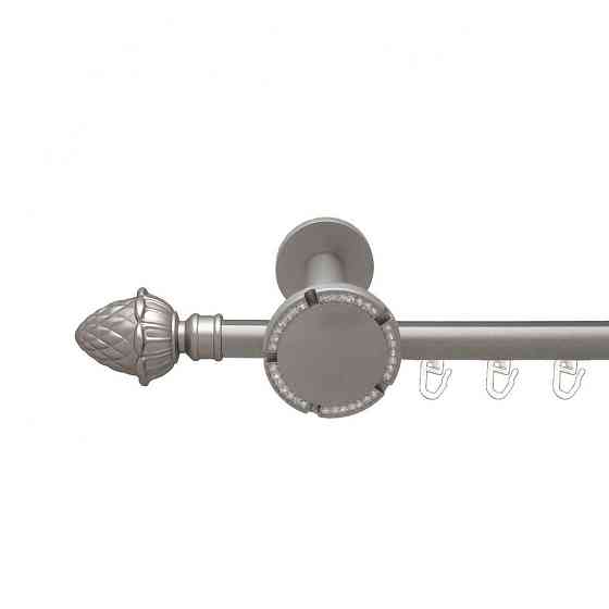 Карниз Orvit Цинара металевий однорядний розета реверс фламо профільна труба  Сатин 19 мм 300 см (6300276) Львів