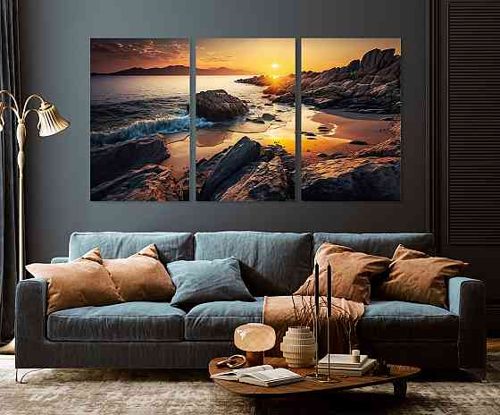 Модульная картина в гостиную / спальню   Морський краєвид    ART-150_3A Киев