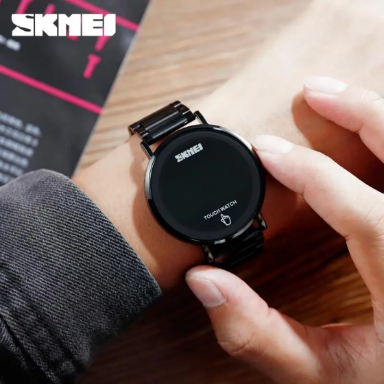 Наручные мужские часы Skmei Light 1550 (Черные) Винница
