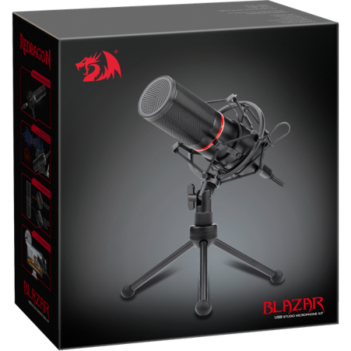 Стримовый микрофон Redragon Blazar GM300 (USB) металлический с подставкой кабель 1.7м Винница - изображение 8