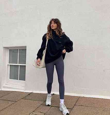 Жіночі базові лосини з високою посадкою рубчик Сірий, 54/56 Одеса