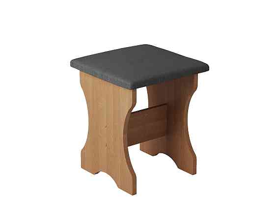 Табуретка с мягким сиденьем, табурет на кухню 35х35х44 см Ткань Мальмо (серый) / ДСП Белый Львов