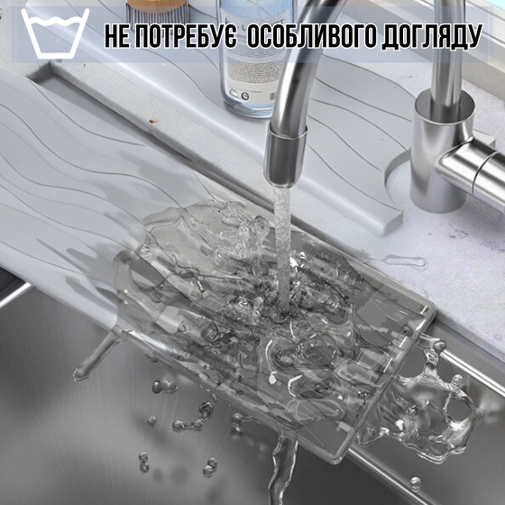 Коврик под смеситель,накладка в кухню или ванную комнату на раковину,каменный из диатомита,цвет светло-серый Каменец-Подольский