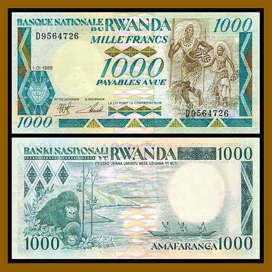 Руанда / Rwanda 1000 Francs 1988 Pick 21 UNC Полтава