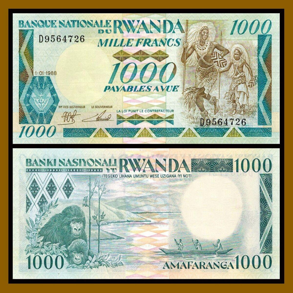 Руанда / Rwanda 1000 Francs 1988 Pick 21 UNC Полтава - изображение 1