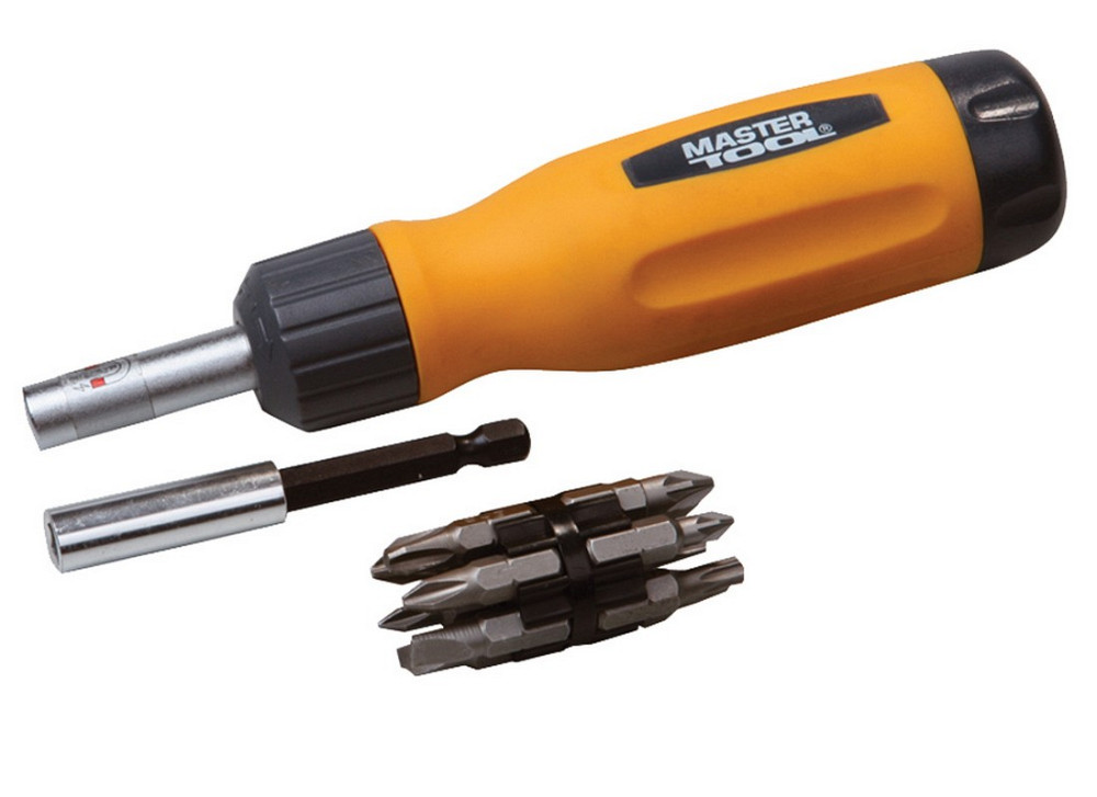 MASTERTOOL Викрутка MASTERTOOL з реверсом 12-в-1 PH1-2-3/PZ1-2-3/SL4-5-6/T15-20-25 25 мм магніт Коломия - фото 2