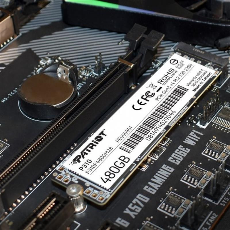 Накопичувач SSD 480GB Patriot P310 M.2 2280 PCIe NVMe 3.0 x4 TLC (P310P480GM28) M.2 2280 Харків - фото 7
