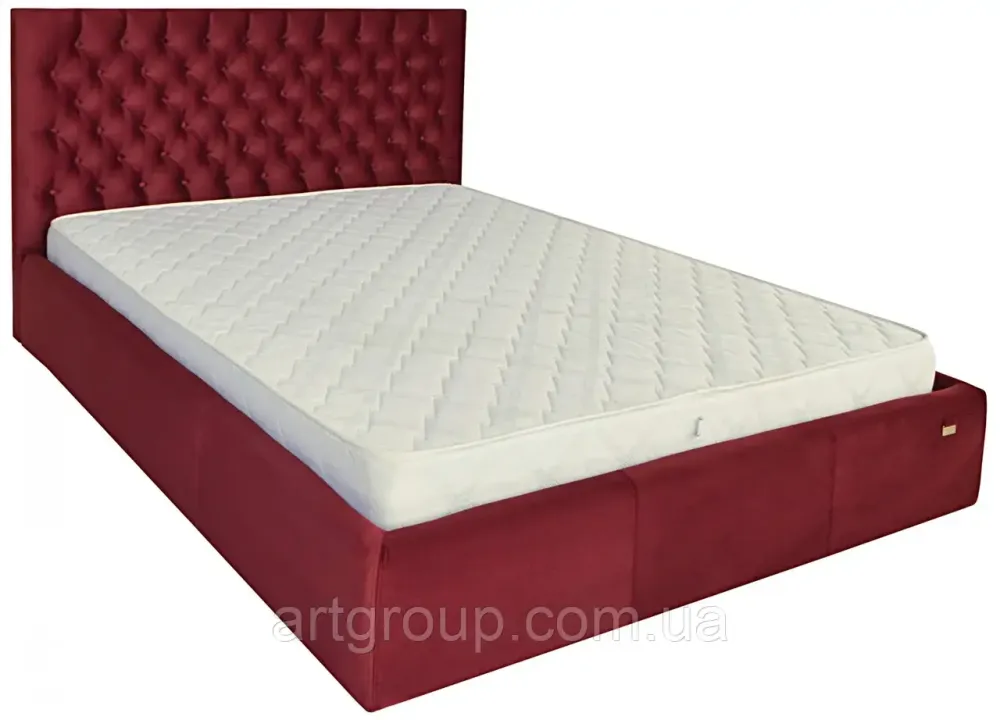 Ліжко Двоспальне Cambridge Comfort 180 х 200 см Missoni 026 З підйомним механізмом та нішою для білизни Бордовий Дніпро - фото 14