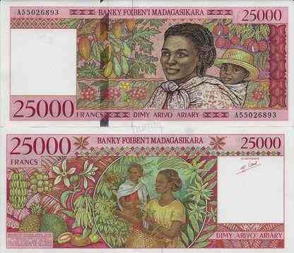 Мадагаскар 1998 25000 франків Р-82 UNC Полтава