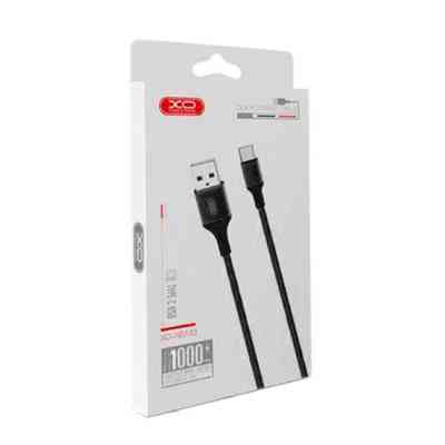 Дата кабель USB 2.0 AM to USB-C 1.0m braided black XO (XO-NB143C1-BK) Винница