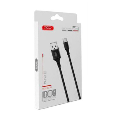 Дата кабель USB 2.0 AM to USB-C 1.0m braided black XO (XO-NB143C1-BK) Винница - изображение 2