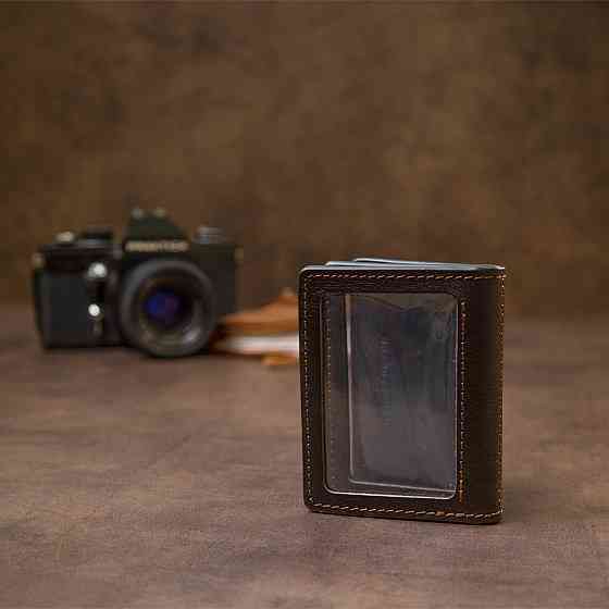 Кожаная обложка для автодокументов GRANDE PELLE 11492 Темно-коричневый Киев