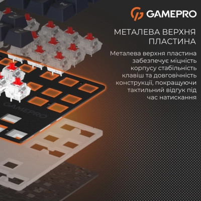 Клавіатура GamePro Genesis Metallic MK110B Outemu Red Switch USB UA Black (MK110B) Вінниця - фото 4