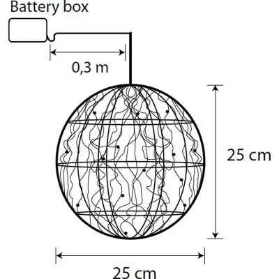 Украшение декоративное Luca Lighting Шар Серебряный D25 см 30 led (8718861660951) Винница