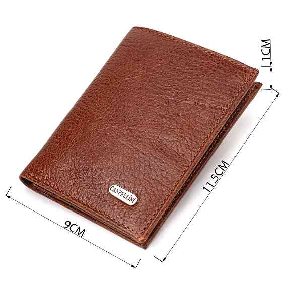 Интересный компактный кошелек для мужчин из натуральной кожи флотар CANPELLINI 21874 Коричневый Киев