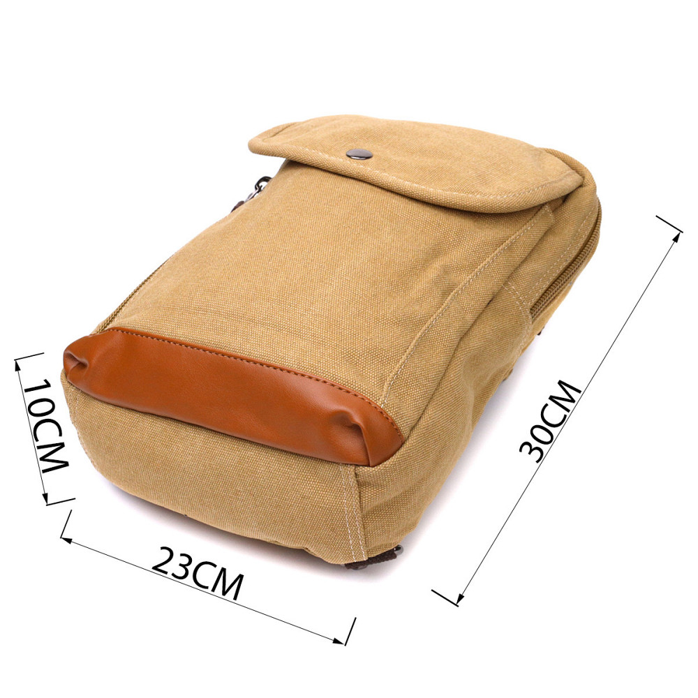 Зручний рюкзак для чоловіків із щільного текстилю Vintage 22185 Пісочний Київ - фото 3