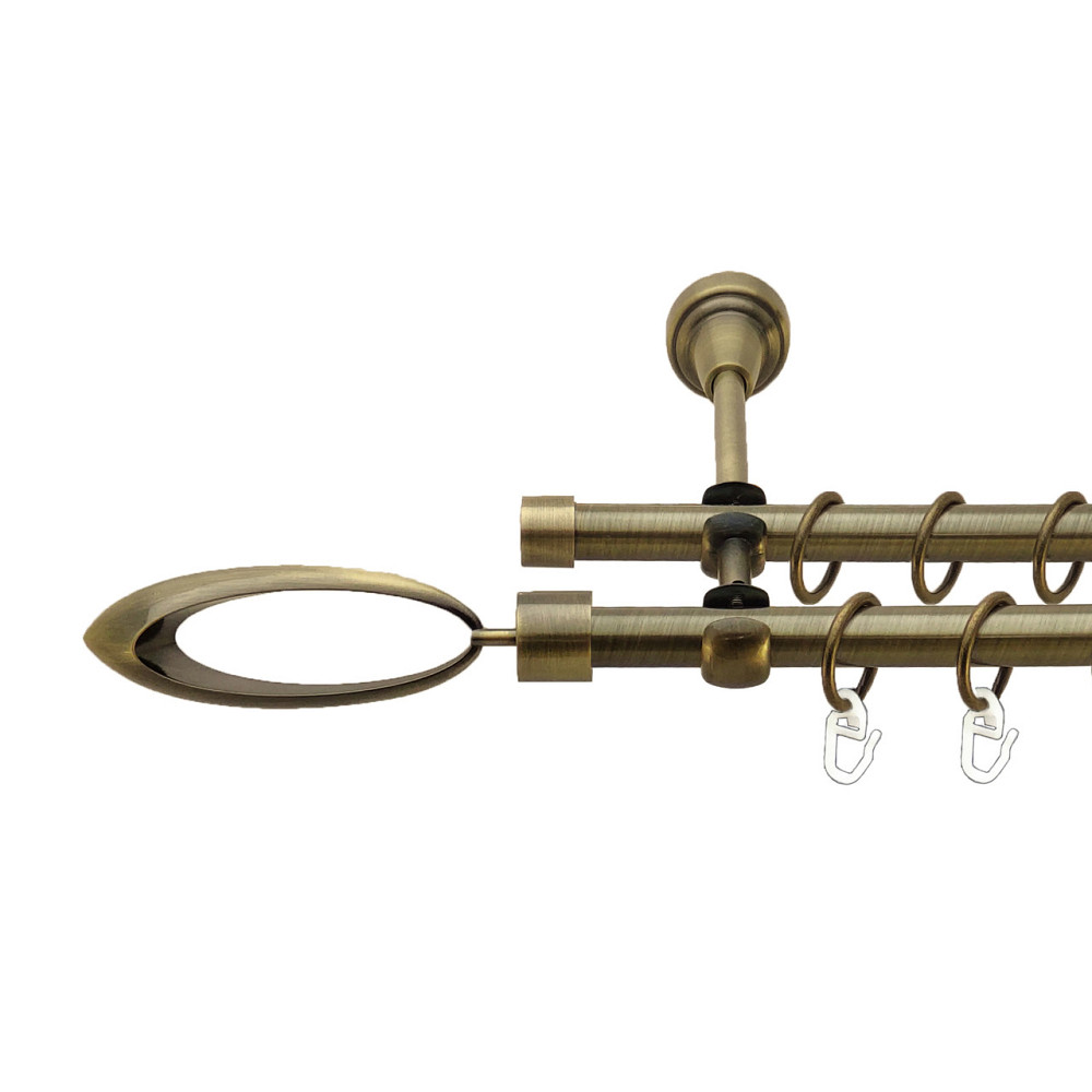 Карниз Orvit Венеція металевий дворядний відкритий Антик 16\16 мм 300 см (7318515) Львів - фото 1