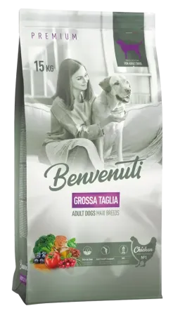 Сухой корм для взрослых собак Бенвенути Benvenuti Grossa Taglia 15 кг с курицей Винница
