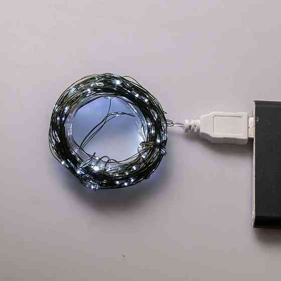 Гирлянда "Роса" 20м, 200 LED, зелений провод, USB Київ