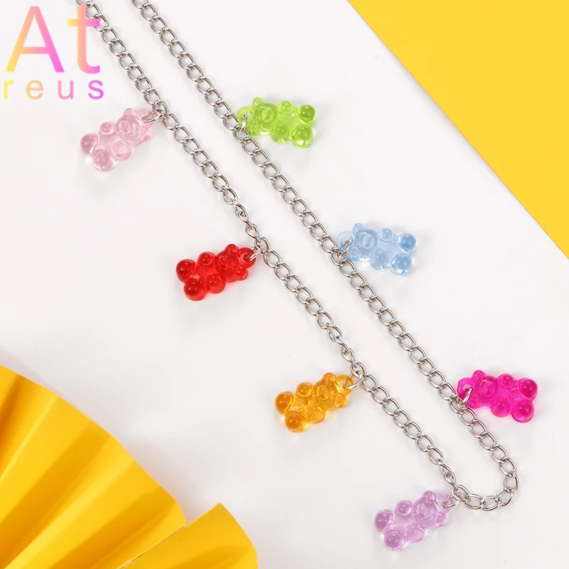 Ожерелье желейные мишки - длина 48см, 7 мишек, смола, цинковый сплав Киев - изображение 5