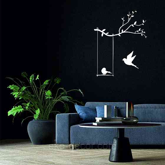 Декоративное настенное Панно «Птички», Декор на стену 70*57 см, Белый Киев