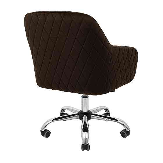 Стілець крісло м'який LibertyDesign U Jasmine 28 Piastra Roll Хром Темно-коричневий Київ