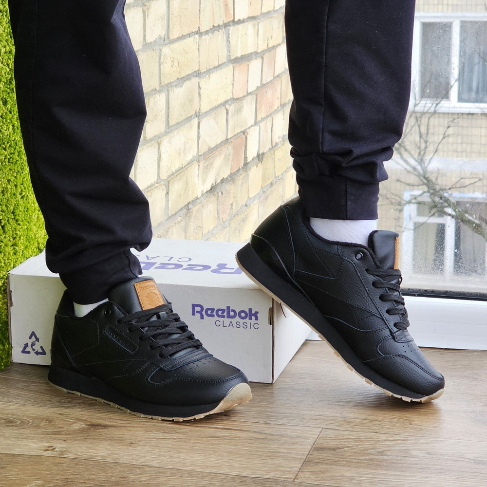 Мужские Термо Кроссовки Reebok Classic Чёрные Зимние Рибок Кожаные (размеры: 45) - 76-2 Днепр - изображение 10