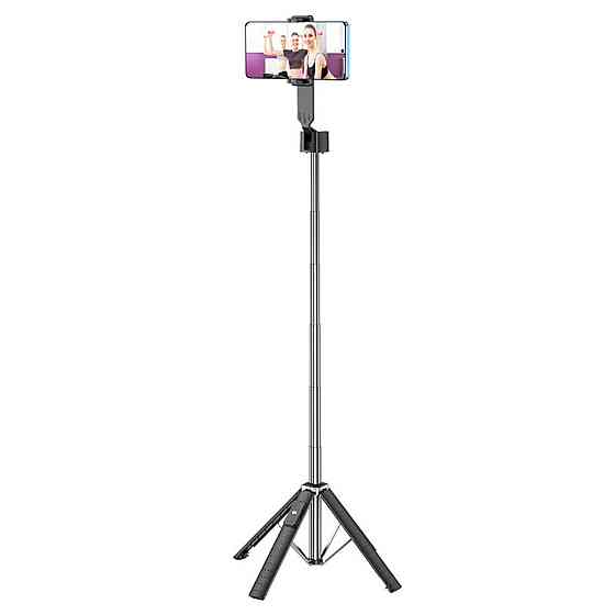 Селфі-монопод HOCO K18 Wave four-leg live broadcast holder Black (6931474770707) Київ